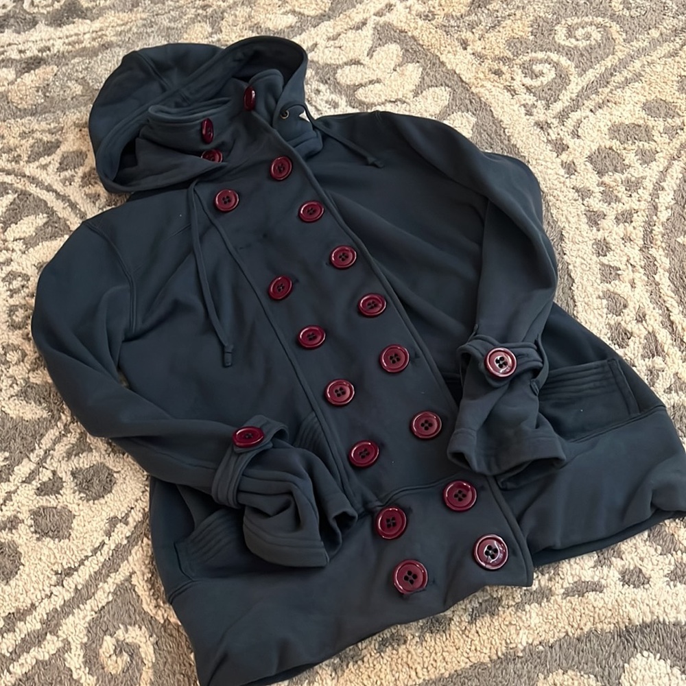 Mike & Chris hooded sweatshirt jacket, blue, size L GUC!